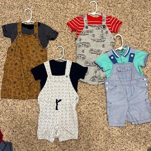 Lot of boys overall sets, Carters and First Impression brands, size 18 mo.
